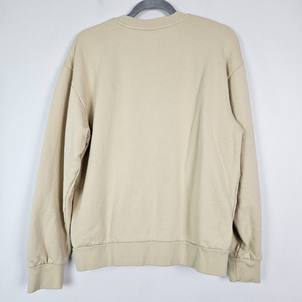 Disney Mickey Peace Sign Pullover Crewneck Sweatshirt Beige Tan M - Picture 5 of 5